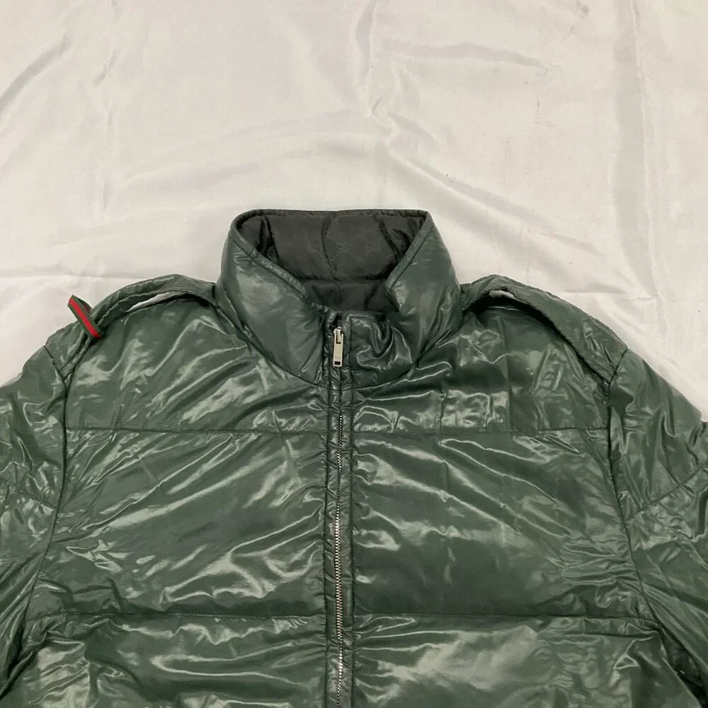 Gucci Down Puffer Jacket Mens Size 52 XL Green Made in Italy